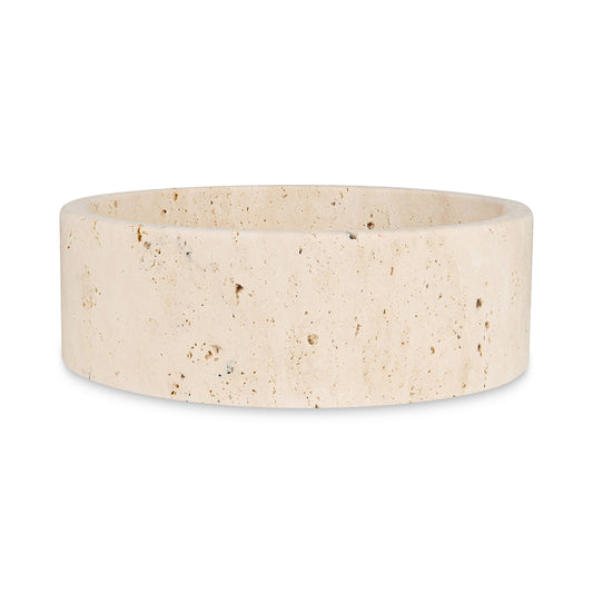 Beige Travertine Round Bowl