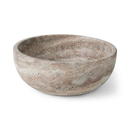 Silver Round Travertine Bowl